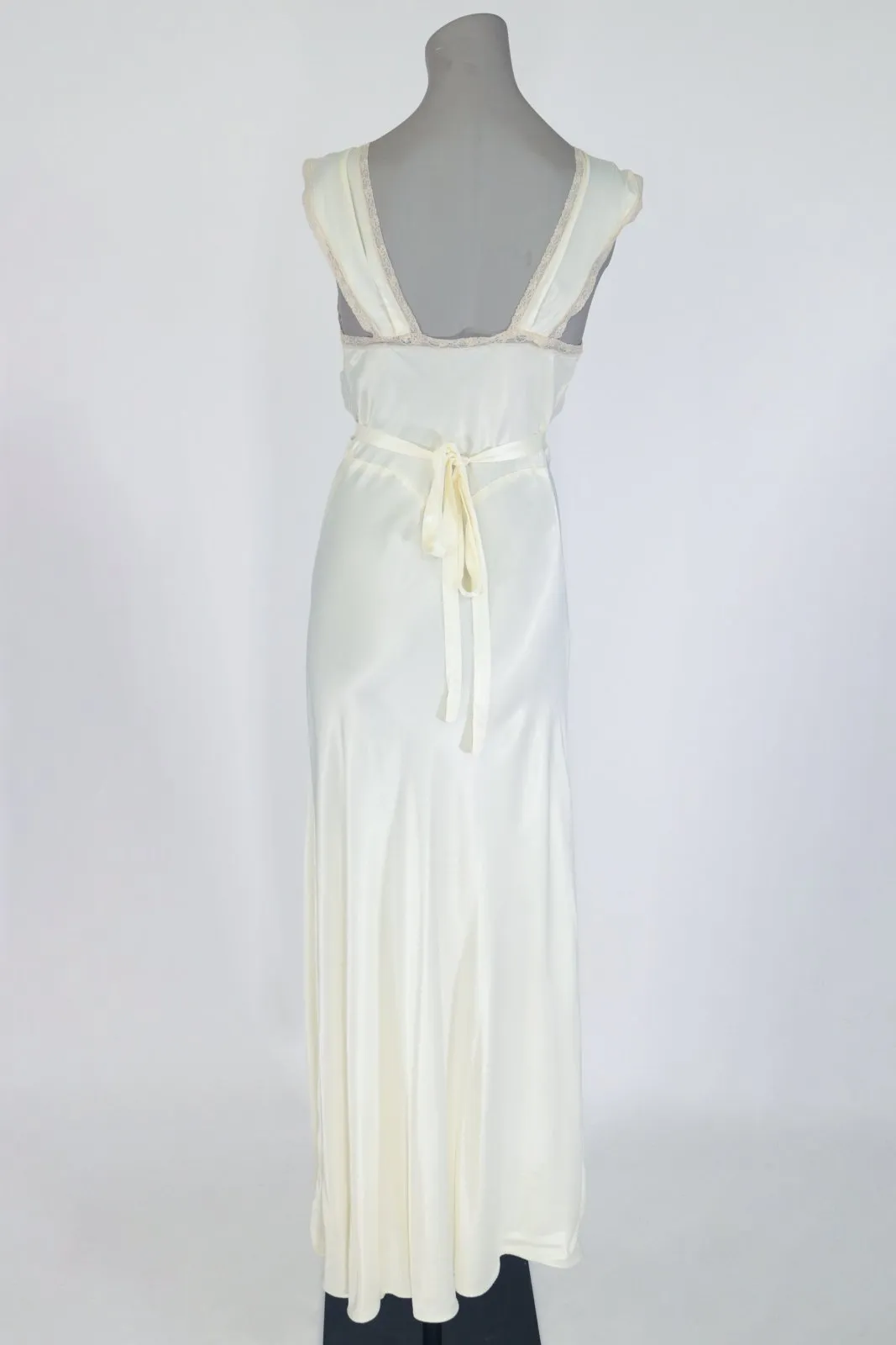 1940s Rayon Satin and Lace Nightgown