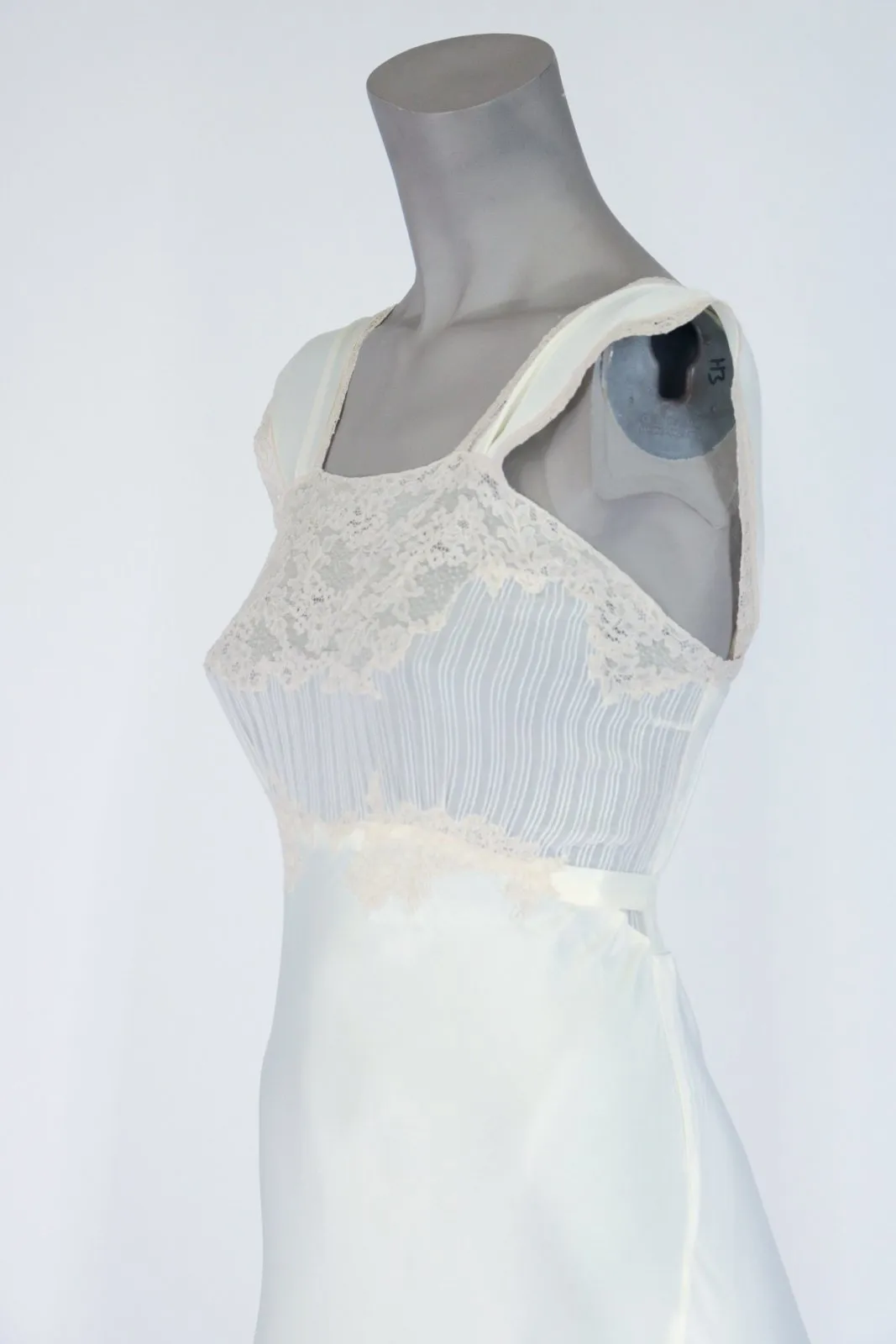 1940s Rayon Satin and Lace Nightgown
