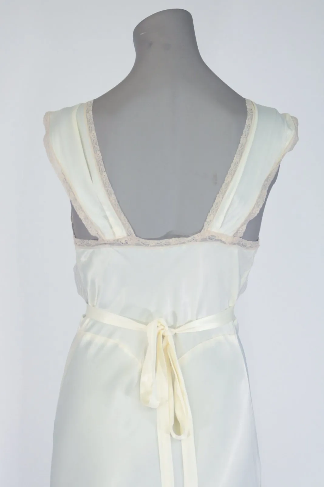 1940s Rayon Satin and Lace Nightgown
