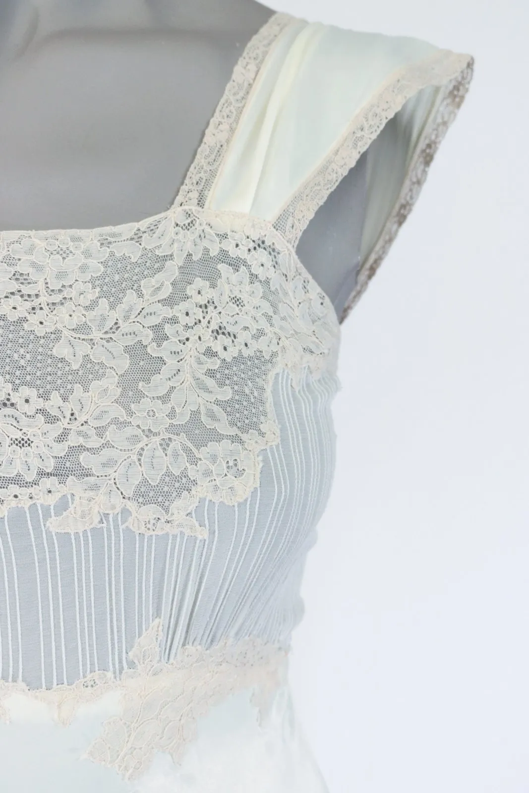 1940s Rayon Satin and Lace Nightgown