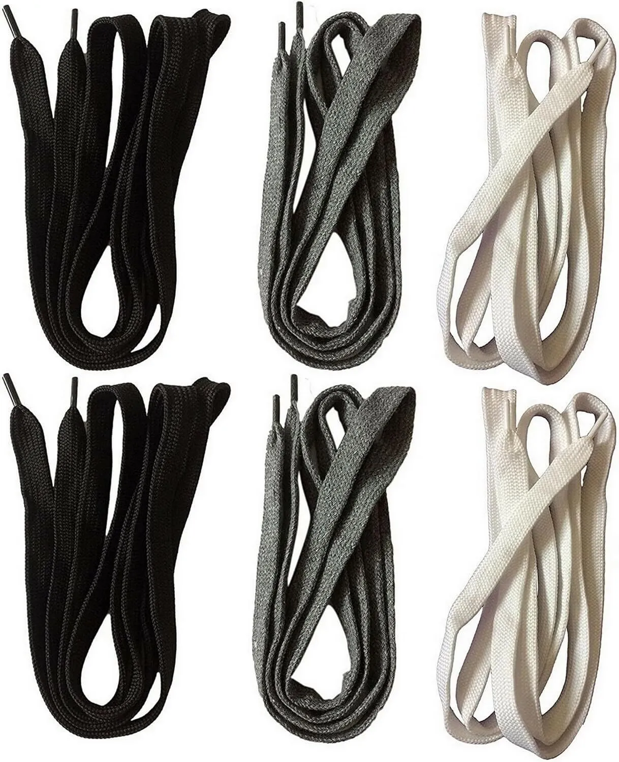 3 Pair 14 mm X 55 Inch Hoodie Drawstrings Cords Replacement Cotton Natural Flat Cord String Sweatpants, Jackets, Shorts, Pants, Shoes, Sneakers