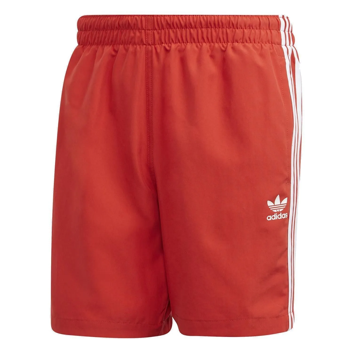 adidas Originals 3 Stripes Swim Shorts - Red/White