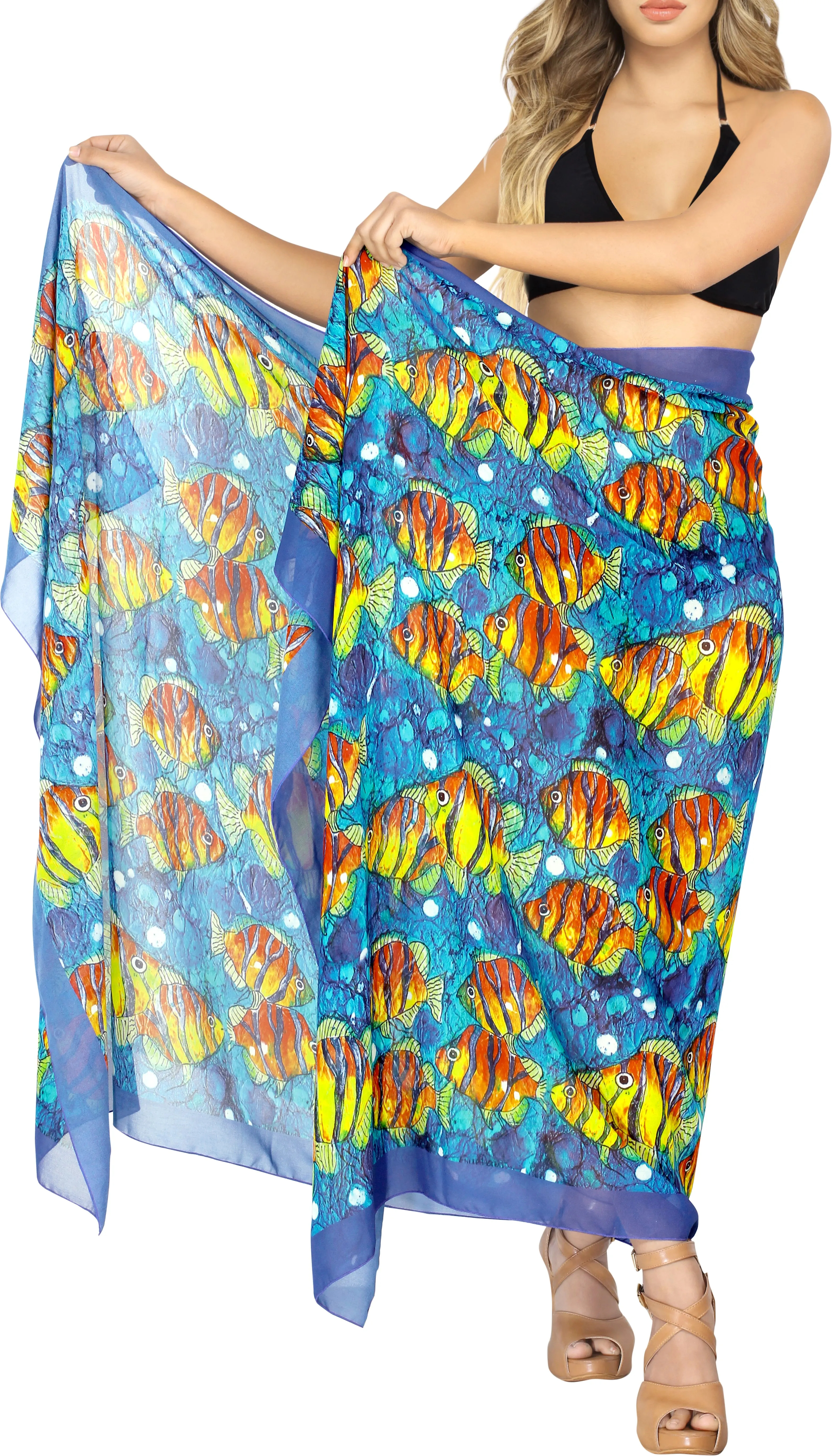 Allover Nemo Fishes Sheer Beach Wrap For Women