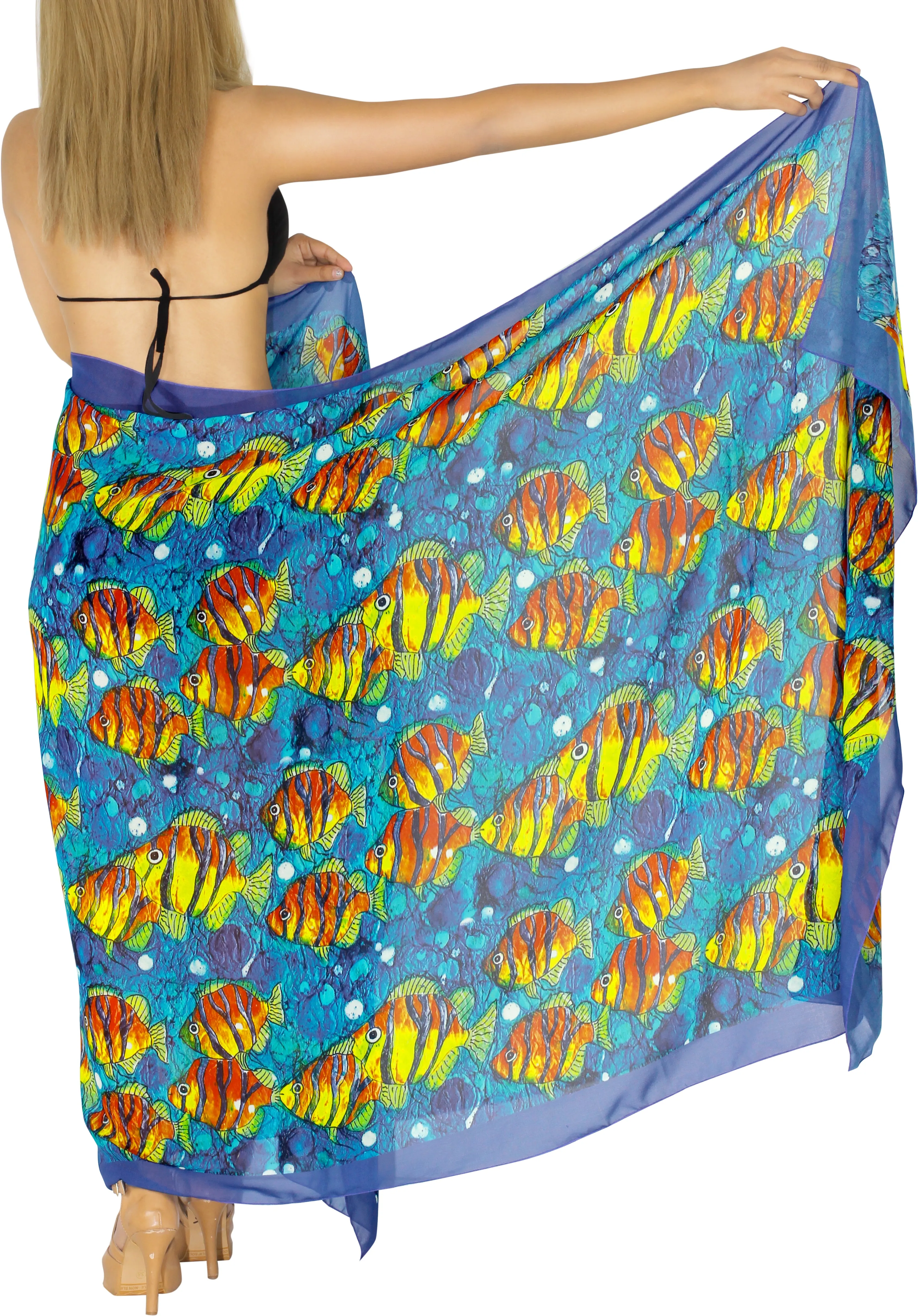 Allover Nemo Fishes Sheer Beach Wrap For Women