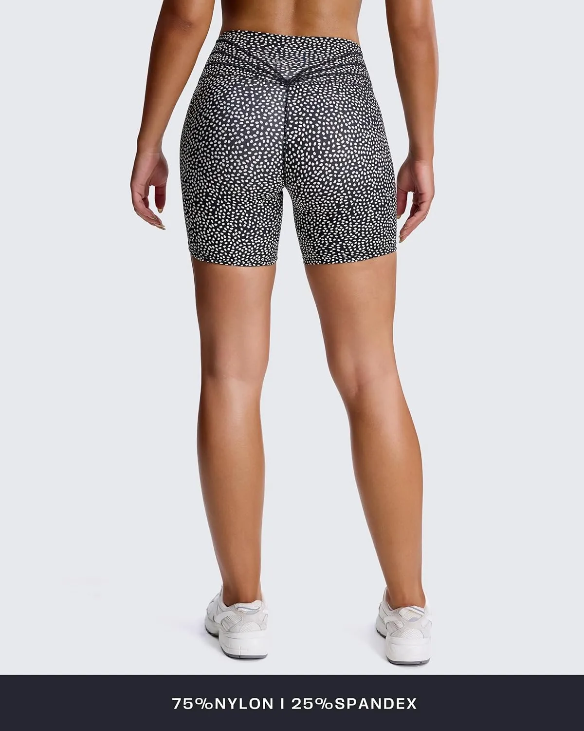 Aoxjox Trinity Workout Biker Shorts for Women Tummy Control High Waisted Exercise Athletic Gym Running Yoga Short 6"