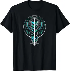 Artistic Zen Feather Minimalist Graphic T-Shirt