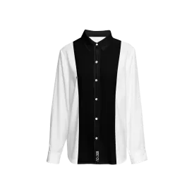 Be-Poppin Women's Recycled Black Button Up Blouse