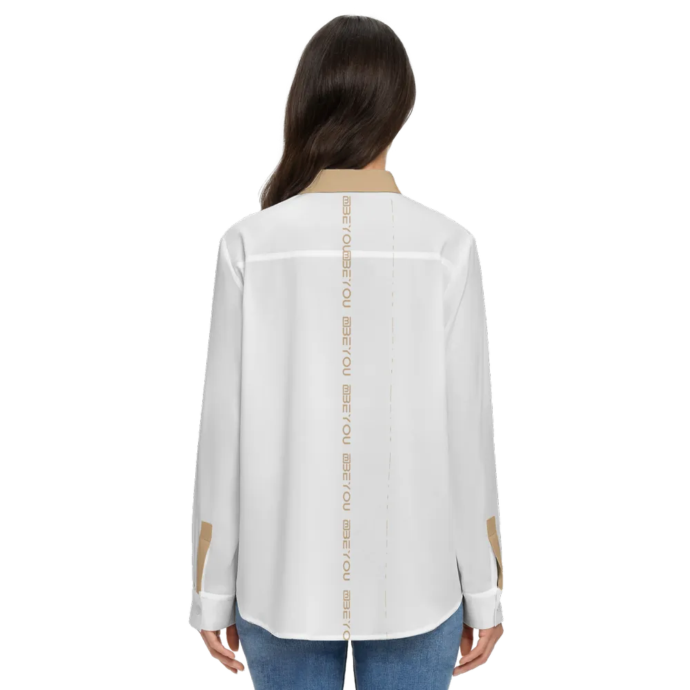 Be-Poppin Women's Recycled Carmel Button Up Blouse