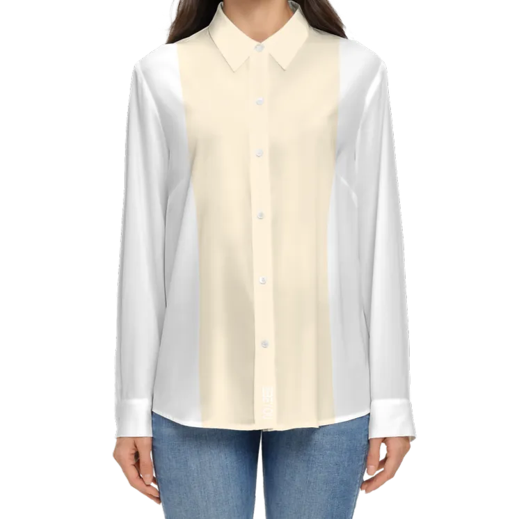 Be-Poppin Women's Recycled Cream Button Up Blouse