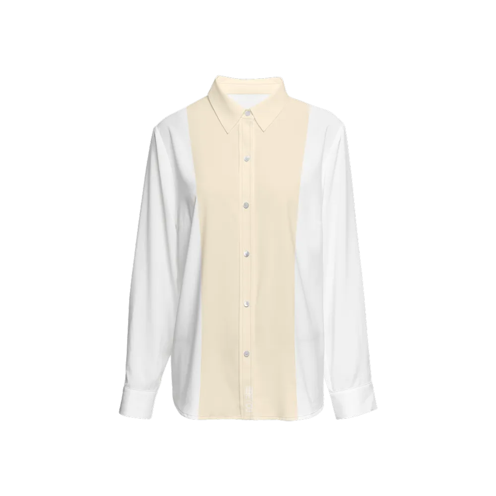Be-Poppin Women's Recycled Cream Button Up Blouse