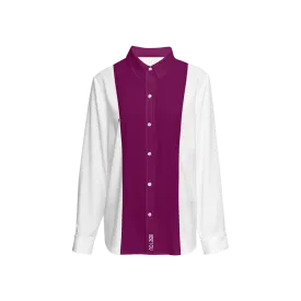 Be-Poppin Women's Recycled Deep Fuscia Button Up Blouse