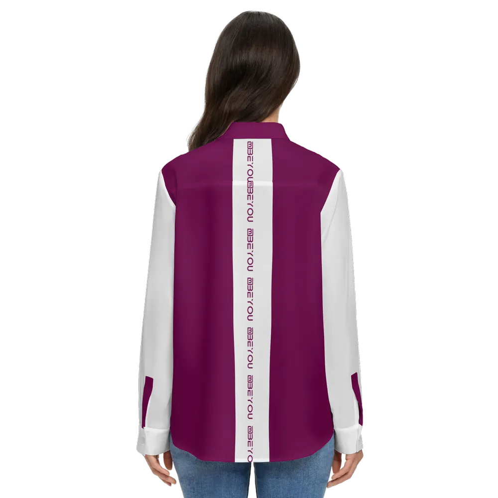 Be-Poppin Women's Recycled Deep Fuscia Button Up Blouse