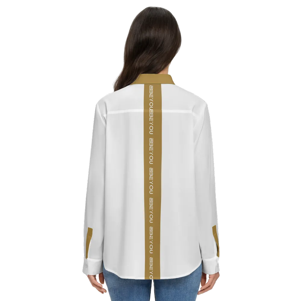 Be-Poppin Women's Recycled Gold Button Up Blouse