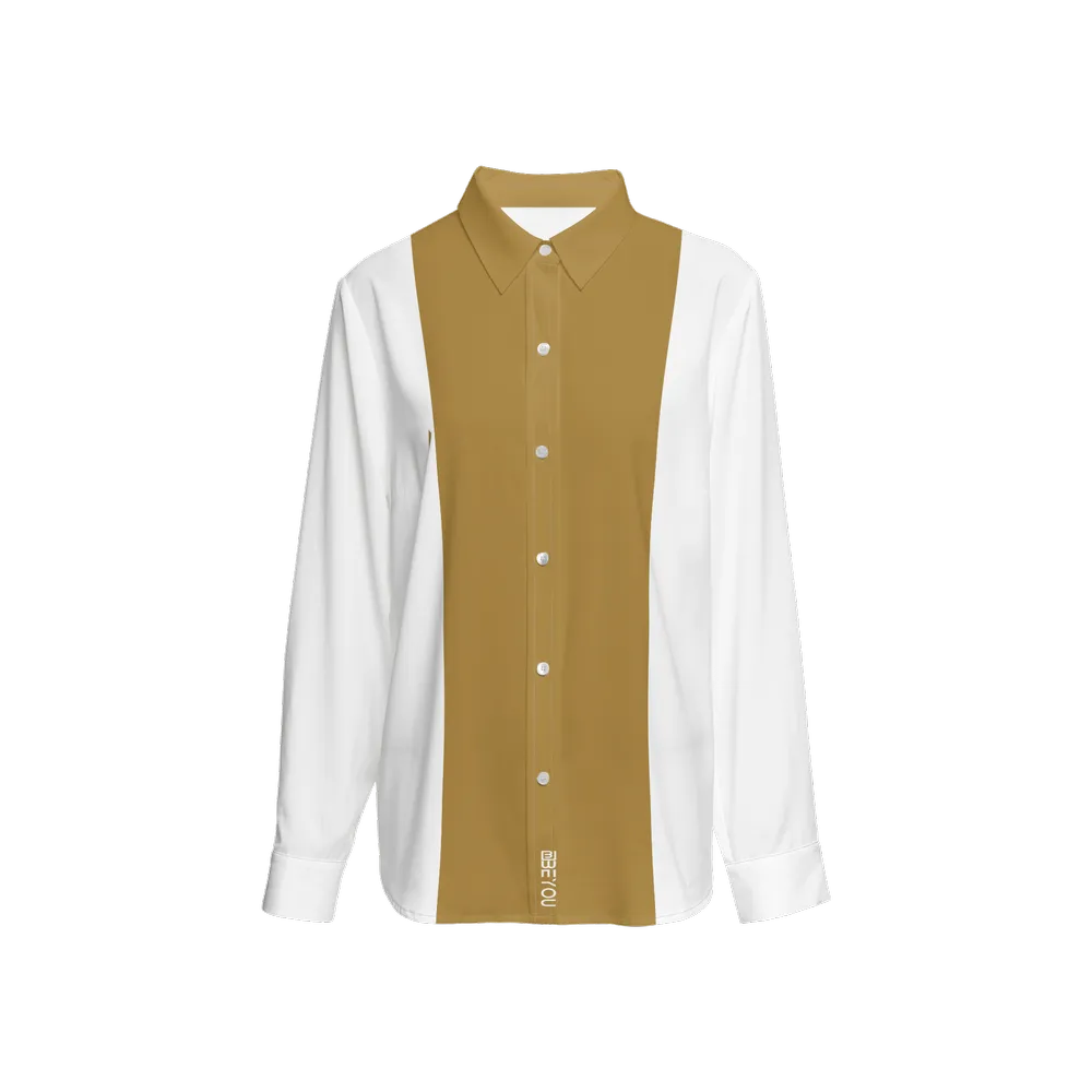 Be-Poppin Women's Recycled Gold Button Up Blouse