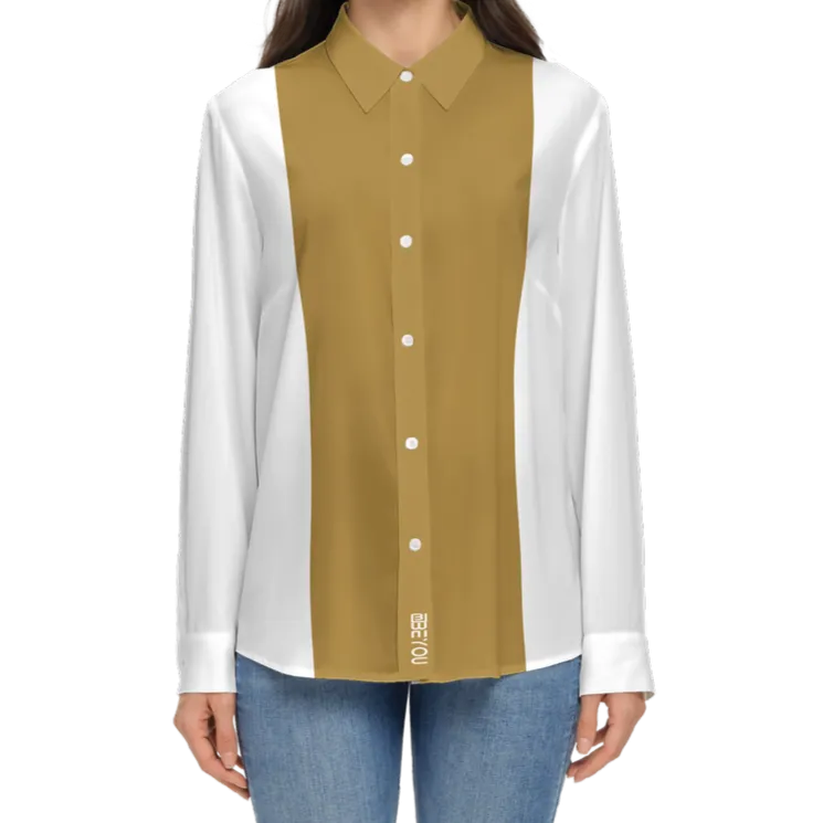 Be-Poppin Women's Recycled Gold Button Up Blouse