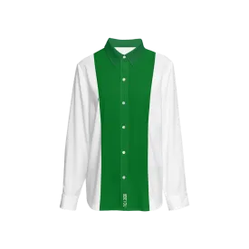 Be-Poppin Women's Recycled Green Button Up Blouse