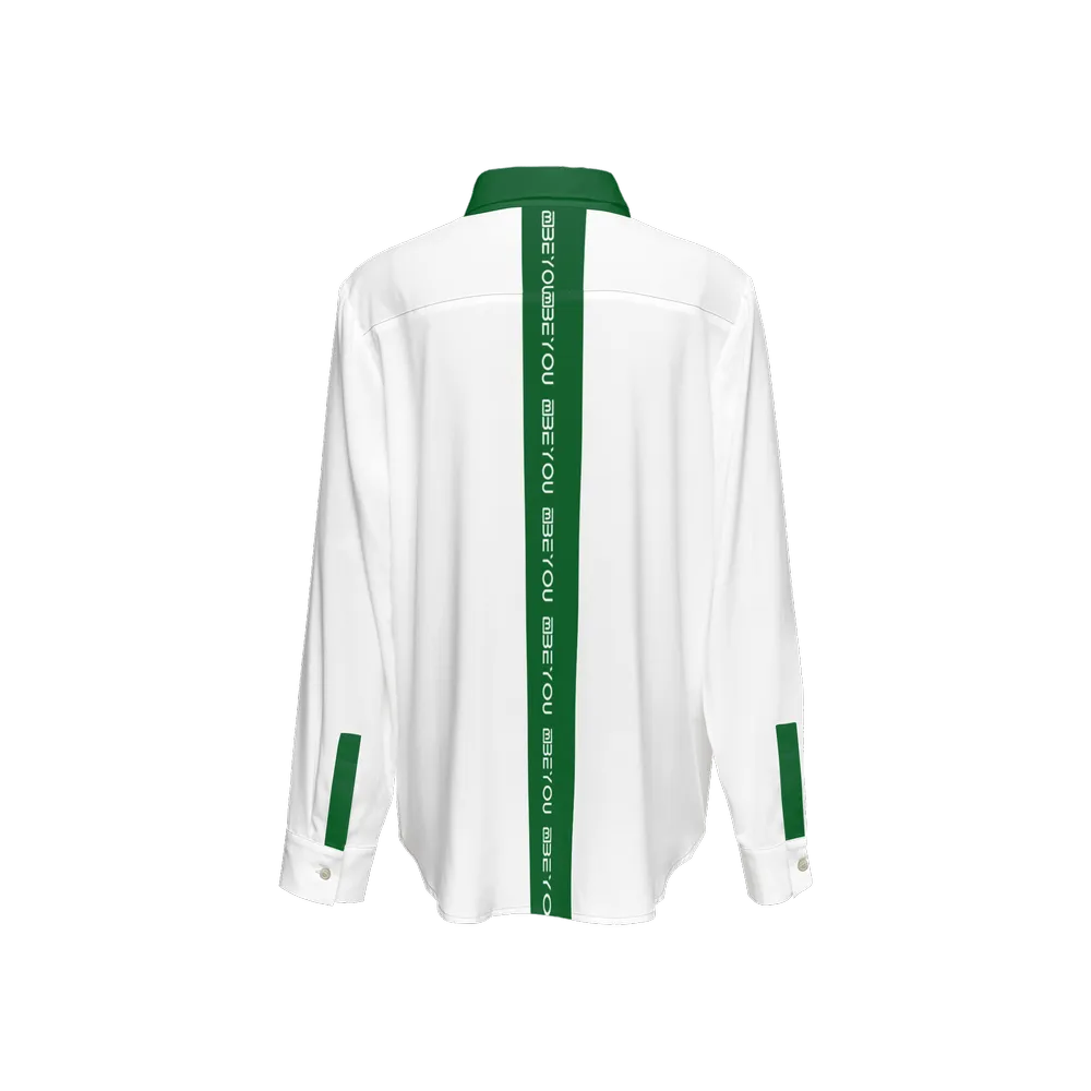Be-Poppin Women's Recycled Green Button Up Blouse