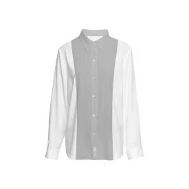 Be-Poppin Women's Recycled Grey Button Up Blouse