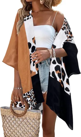 Beautiful Nomad Women's Kimono Swimsuit Coverups Beach Floral Casual Cardigan Bathing Suit Cover Up for Summer Swimwear