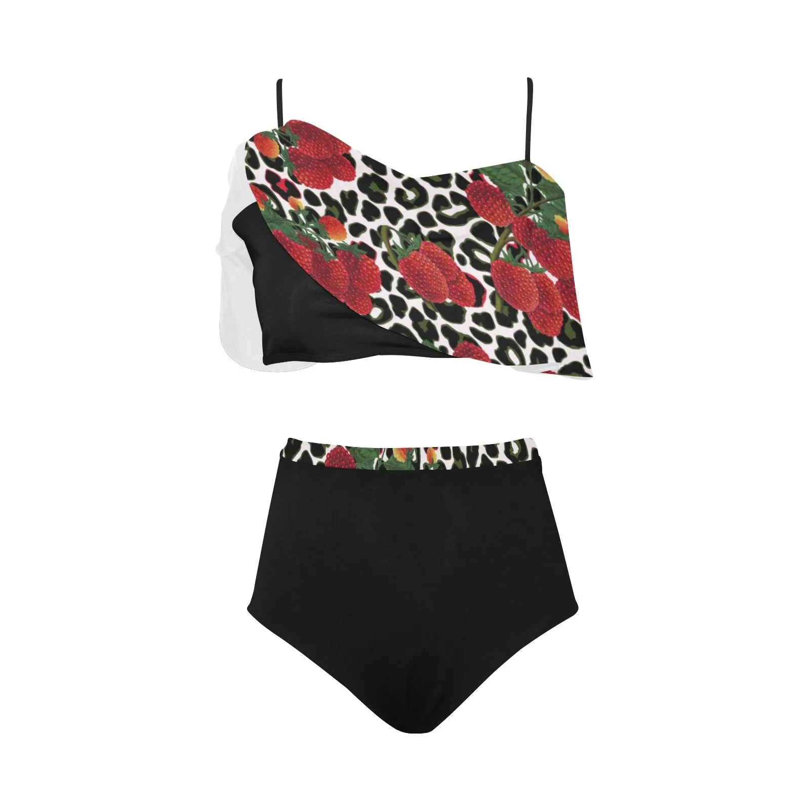 black 2 9k High Waisted Ruffle Bikini Set (Model S13)