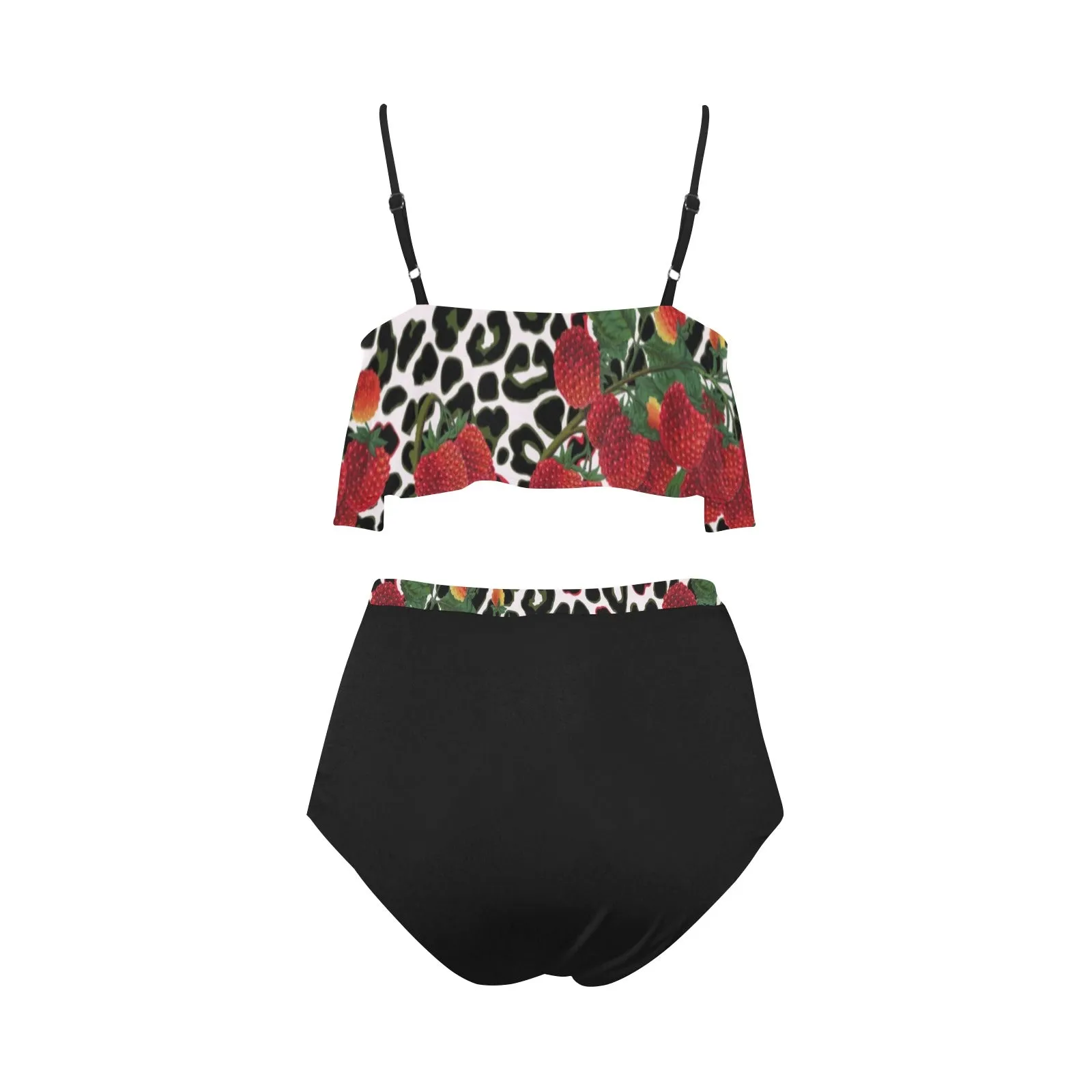 black 2 9k High Waisted Ruffle Bikini Set (Model S13)