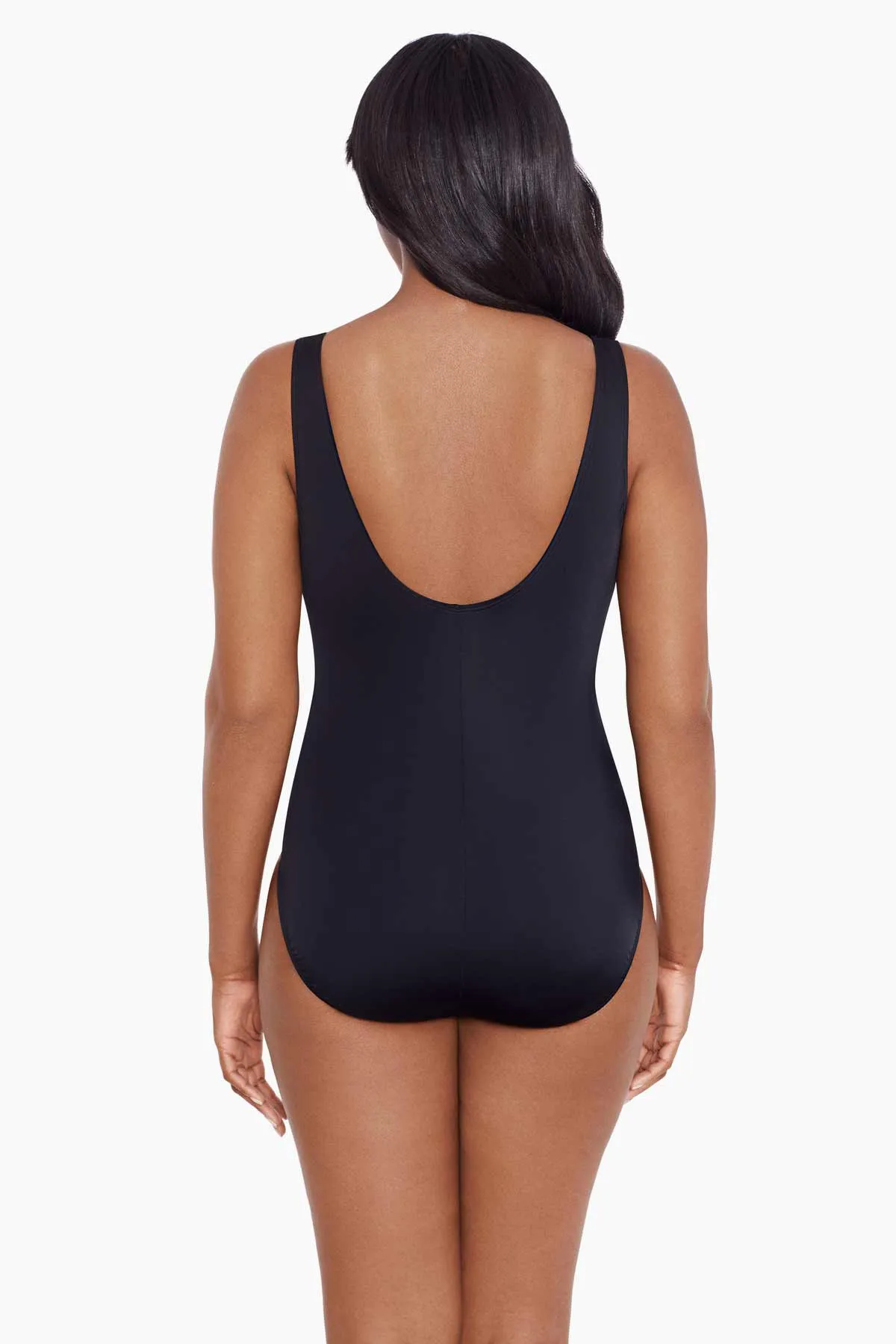 Block It Up 8 Overlay Fan Tank Long Torso One Piece Swimsuit Block It Up - Multi