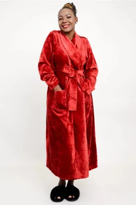 Blue Sky - Velvet Robe, Burgundy, Bamboo