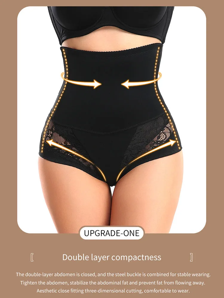 Breathable Lace High Waist Control Padded Hip Lifter Shorts