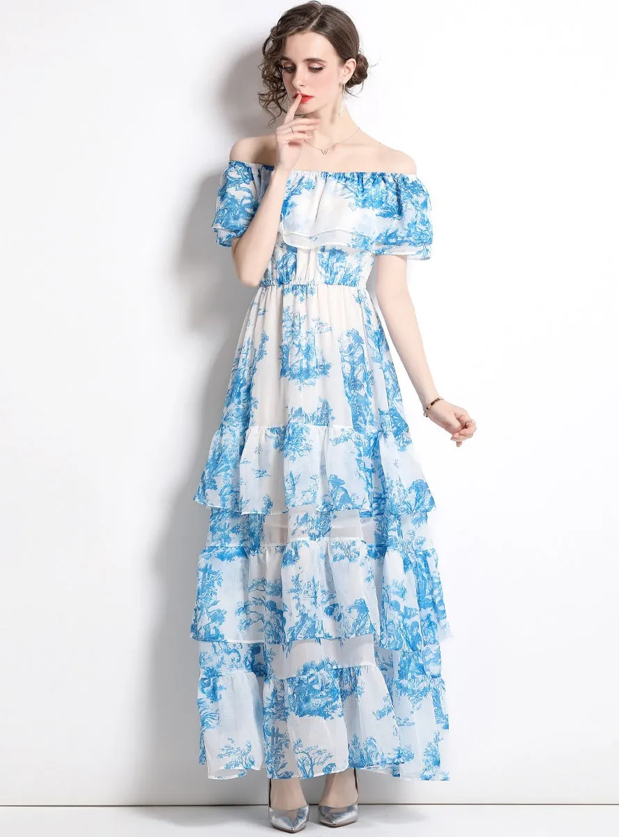 Cake High Waist Flounces Vintage Dress