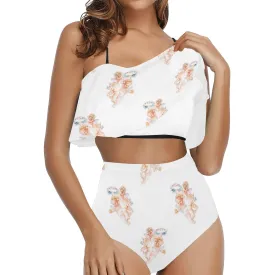 cheribum aloft smaller High Waisted Ruffle Bikini Set (Model S13)