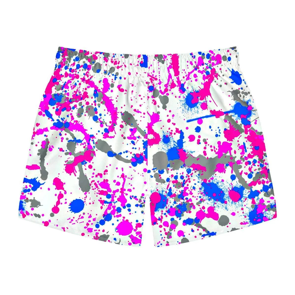 Cotton Candy Paint Splatter Swim Trunks