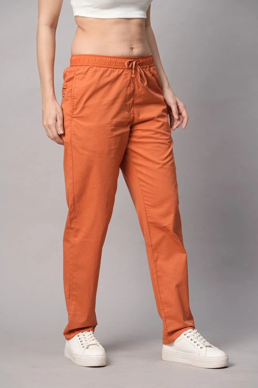 Cotton Pant for Women - Orange