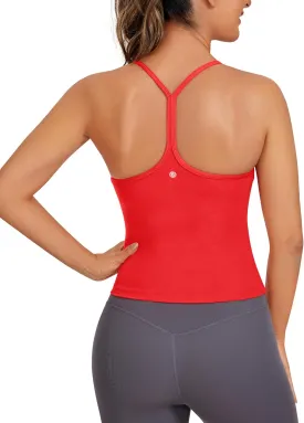 CRZ YOGA Butterluxe Womens Workout Racerback Tank Top with Built in Bra - Scoop Neck Spaghetti Strap Padded Slim Camisole