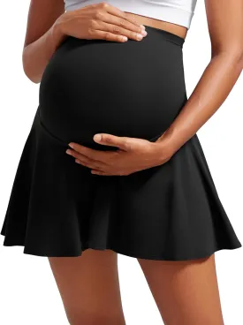CRZ YOGA Womens Butterluxe Maternity High Waisted Tennis Skirts A Line Flowy Golf Athletic Casual Pregnancy with Pockets