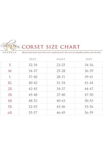 Daisy Corsets Top Drawer Black/White Steel Boned Burlesque Underbust Corset Waist Cincher