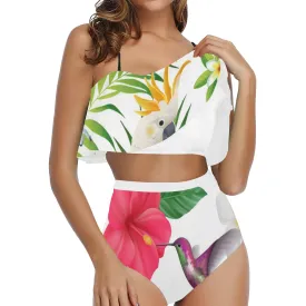 EXOTIC STYLE High Waisted Ruffle Bikini Set