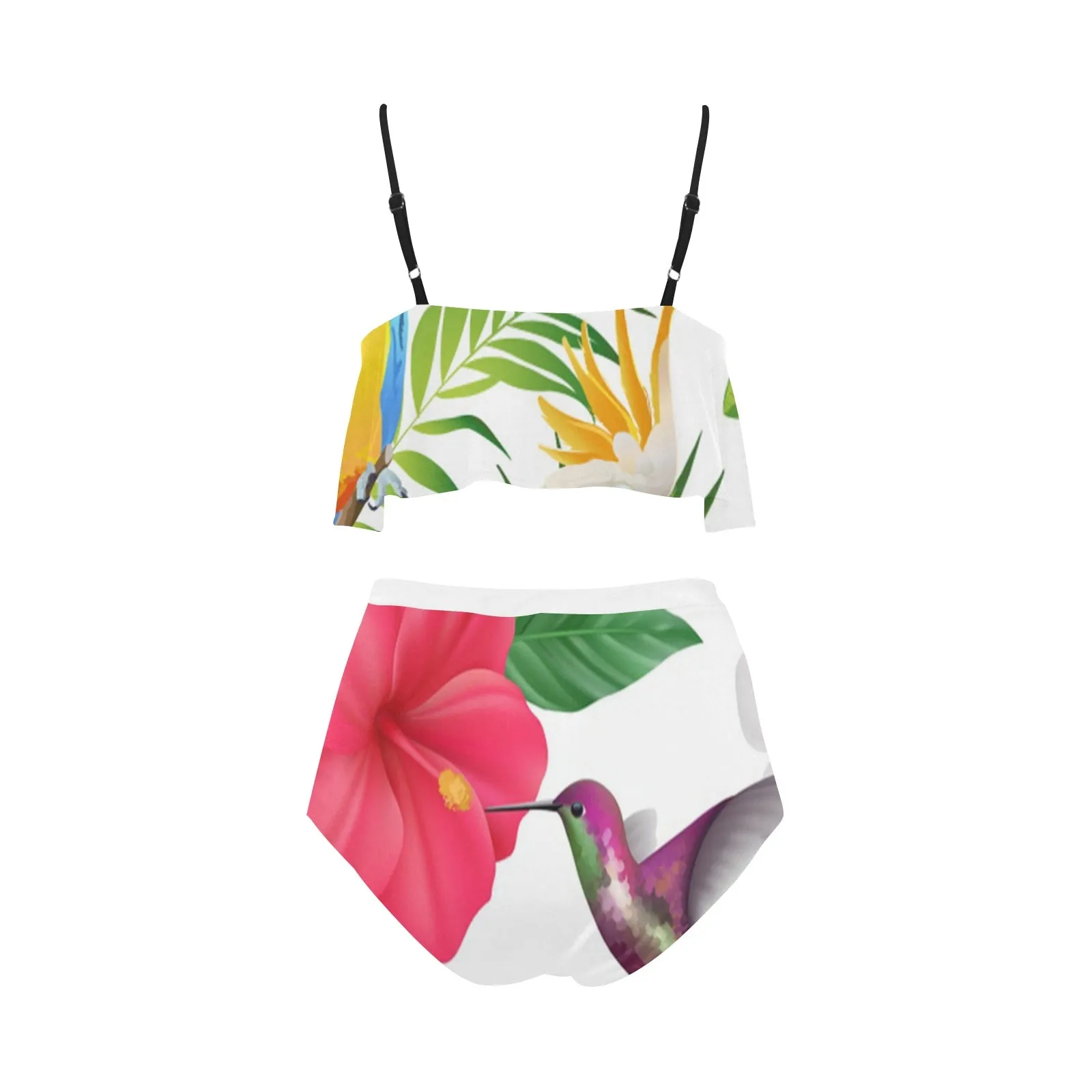 EXOTIC STYLE High Waisted Ruffle Bikini Set