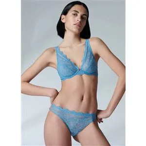 Freesia Push Up Plunge Bra in Himalayan Blue