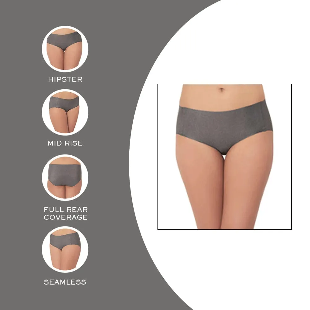 Gococi Mid Waist Full Coverage Everyday Wear Hipster Panty - Grey