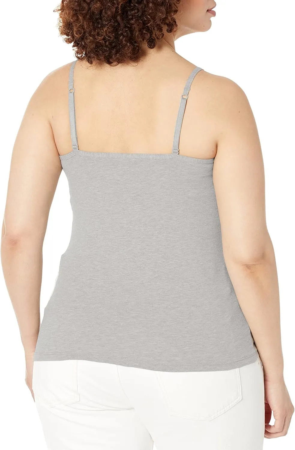 Hanes Women's Cami with Built-in Shelf Bra, Stretch Cotton Camisole, Adjustable Straps
