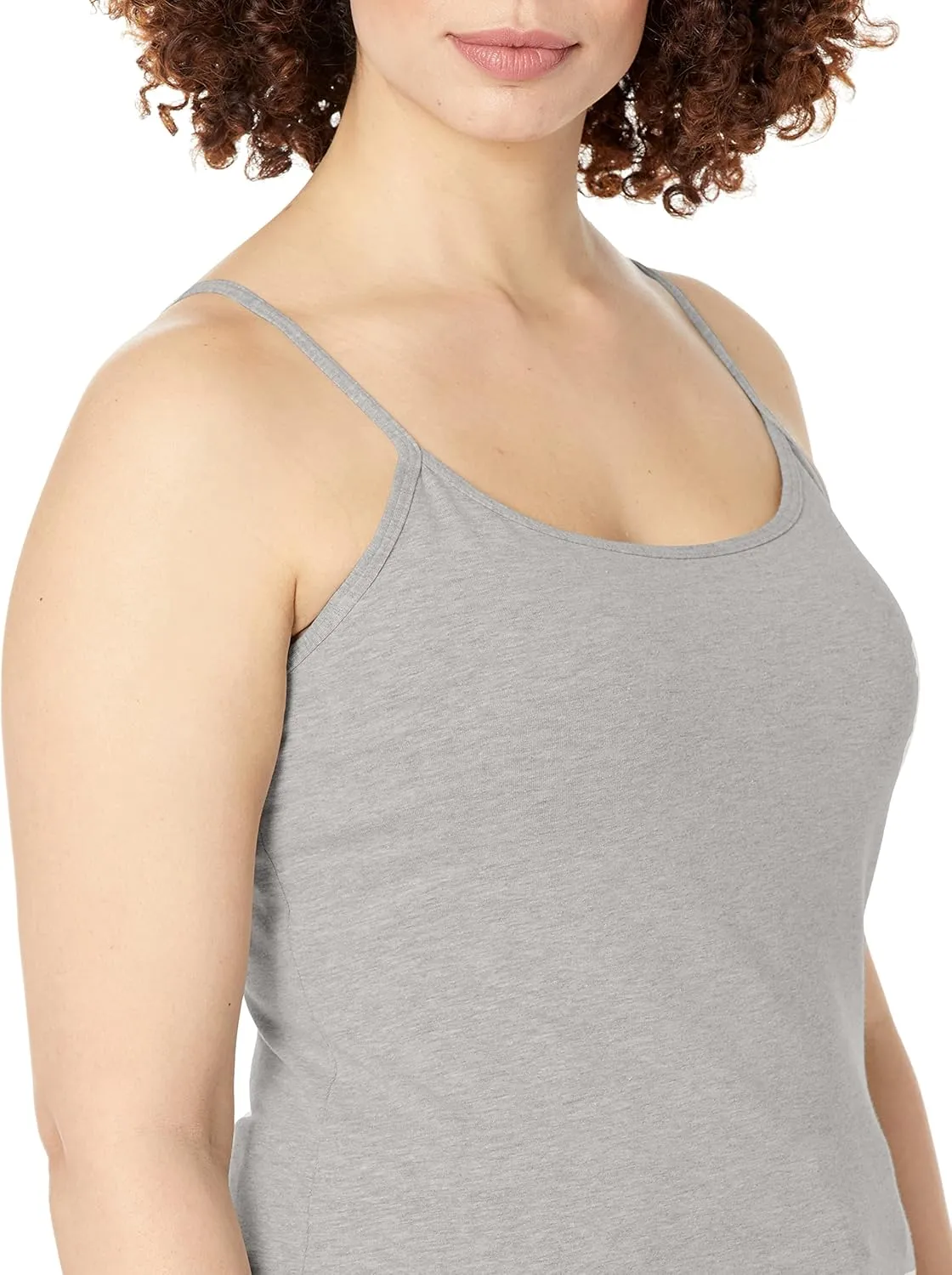 Hanes Women's Cami with Built-in Shelf Bra, Stretch Cotton Camisole, Adjustable Straps