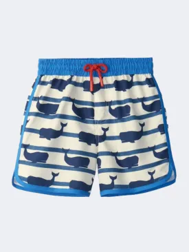 Hatley Nautical Whale Boys Beach Swim Short Blue/Navy/White