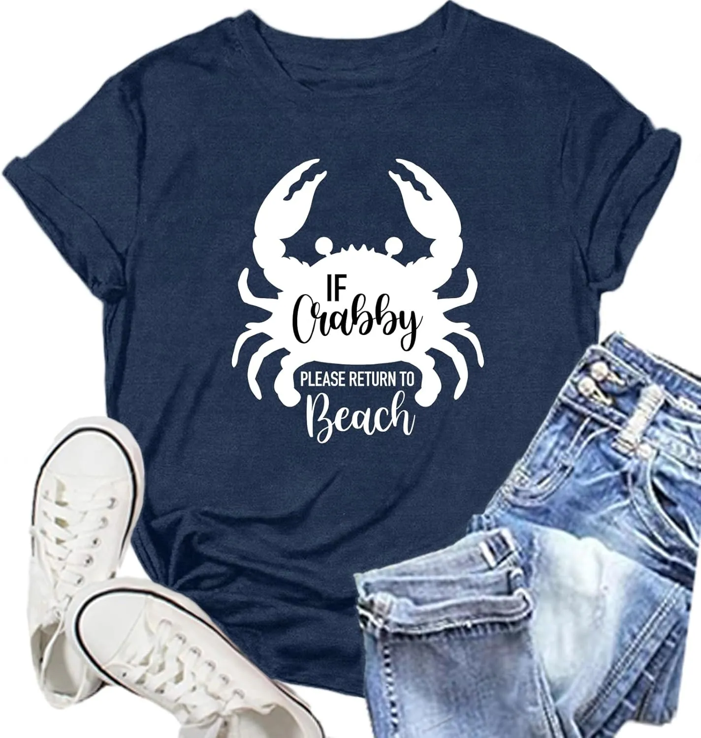 Hawaiian Shirts for Women Crabby Tshirt Summer Tops