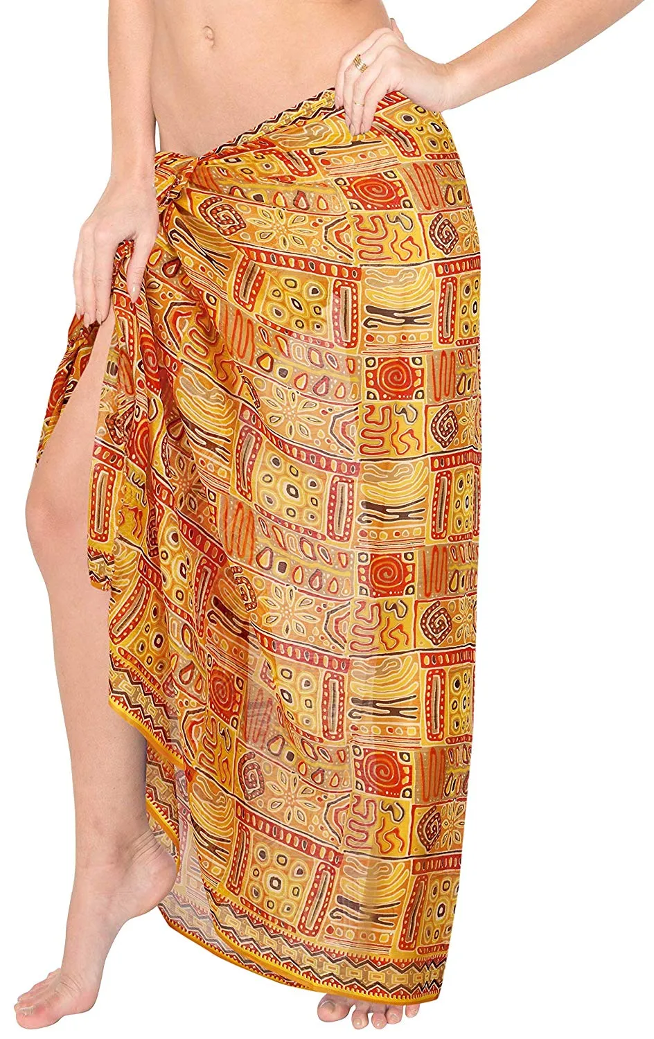 LA LEELA Beachwear Bikini Cover up Bathing Suit Wrap Pareo Women 11 ONE Size