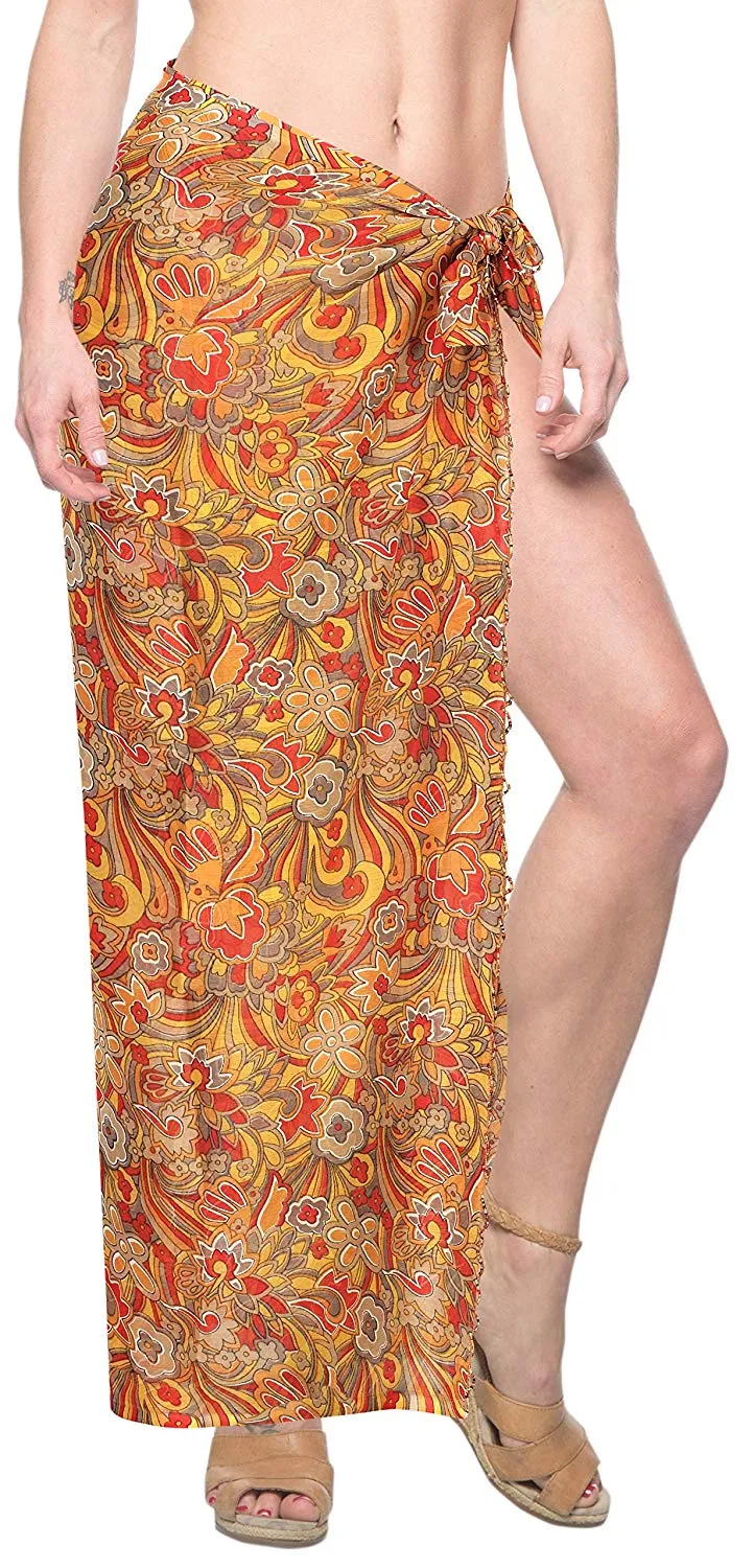 LA LEELA Beachwear Bikini Cover up Bathing Suit Wrap Pareo Women 11 ONE Size
