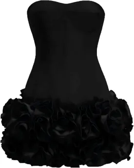 Layered Ruffle Edge Cocktail Party Dresses Sexy Strapless Homecoming Dresses Off Shoulder Satin Bodycon Mini Dresses