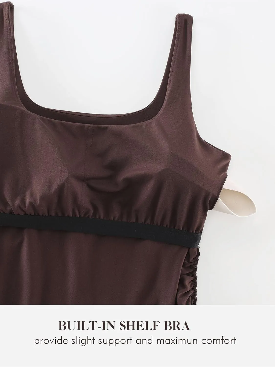Liu & Qu Women's Sleeveless Maternity Dress with Built in Bra Side Ruched Casual Pregnancy Bodycon Dresses