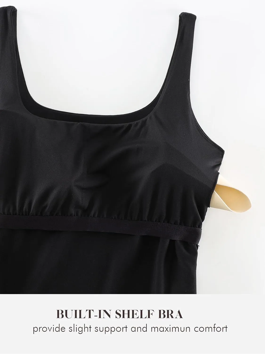 Liu & Qu Women's Sleeveless Maternity Dress with Built in Bra Side Ruched Casual Pregnancy Bodycon Dresses