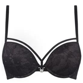 Marlies Dekkers Space Odyssey Push Up Bra Steel Grey & Black Lace