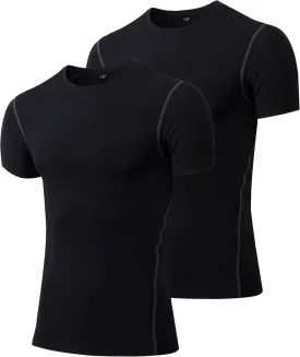Men's Compression Shirts Short Sleeve Workout T Shirts Athletic Sports Base Layer Cool Dry Gym Tops Undershirts